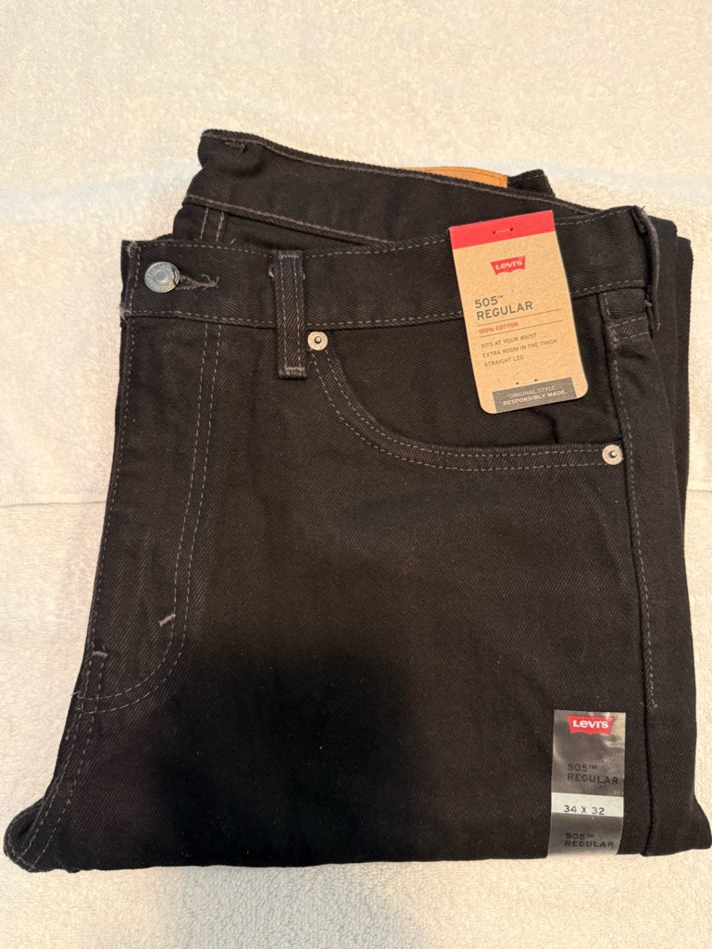 Levi's 505 Regular Men's Jeans - Black - 34x32
